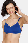 Zivame Beautiful Basics Double Layered Non Wired Full Coverage Backless Bra - Sodalite Blue — thumbnail 3